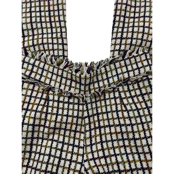Lucca Tweed Fringe Plaid Classy Preppy Kick Flare Pants Women's Size XS - Picture 3 of 10